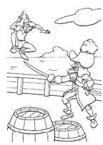 coloriage peter pan lutte avec le capitaine crochet